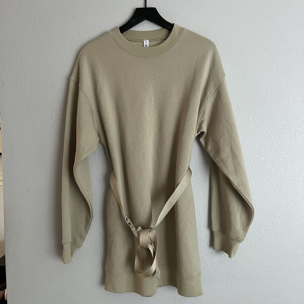 Alo Yoga Cityscape Sweatshirt Dress in California Sand